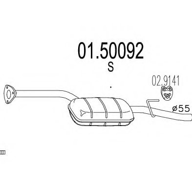 MTS 01.50092 Middle Silencer